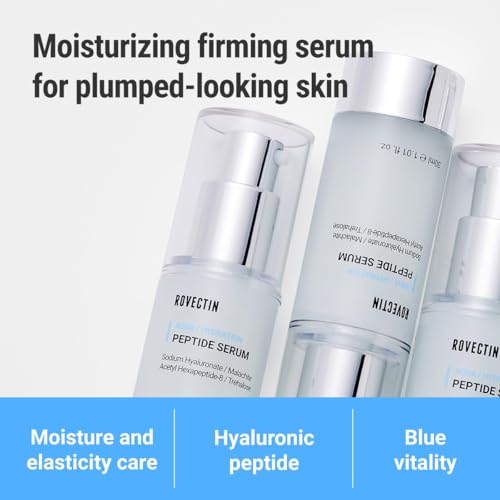 ROVECTIN Aqua Peptide Serum 1.01 Fl Oz - Anti-Aging Face Serum with Vitamin E & Hyaluronic Acid