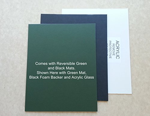 Golf Flag Display Frame 13x17 Inches Compact Black & Green Mat