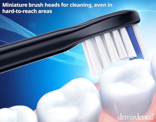 Charcoal Mini Hard Replacement Brush Heads for Philips Sonicare - Black, 8 Pack - Variation of Black / 8 Count