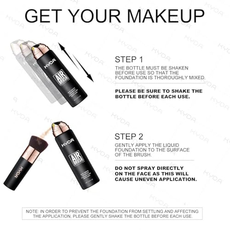 KYDA AirBrush Foundation Spray, Silky Foundation Mist Makeup, Flawless Coverage for Smooth Creamy Nude Finish, Breathable Blendable Lasting Formula, Moisturizing Makeup Primer-#220 Natural Beige