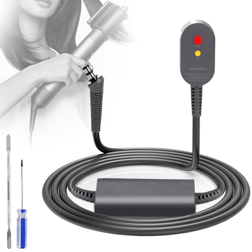 WYWY Wide Black Replacement Charger Cable for Dyson Airwrap Styler - 107 Inch Extension