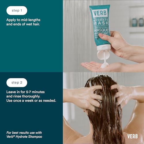 VERB Hydrate Mask, 6.8 fl oz - Intense Moisture for Dry + Frizzy Hair - Smooth + Detangle - Amber + Warm Jasmine Scent