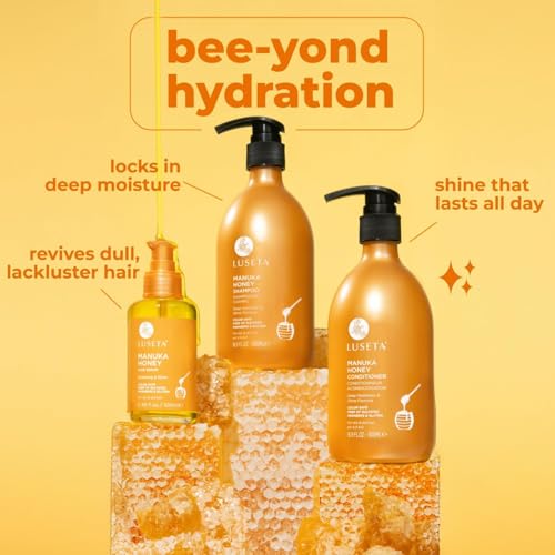 Manuka Honey Moisturizing Hair Care Set with Shampoo Conditioner & Serum - 12.39 Fl Oz (Pack of 3)