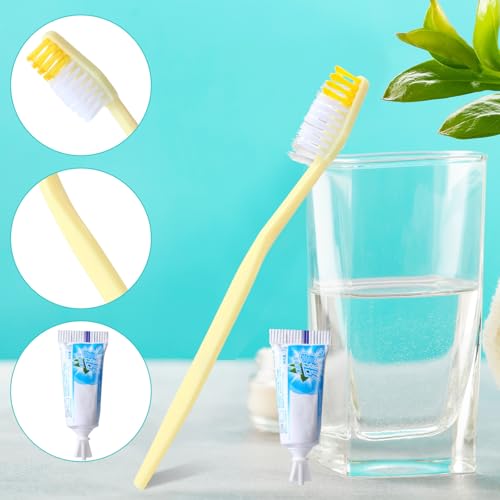 Disposable Travel Toothbrush Kit with Toothpaste - Bulk 200 Sets for Hotels & Homeless Shelters