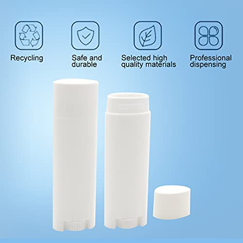 100PCS White Oval Lip Balm Tubes with Caps - 5ml Plastic Lip Gloss Containers