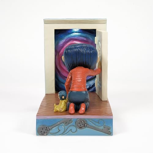 Lit Coraline Figurine with Hidden Door - Jim Shore Hand-Painted Decor, 5.12 Inch