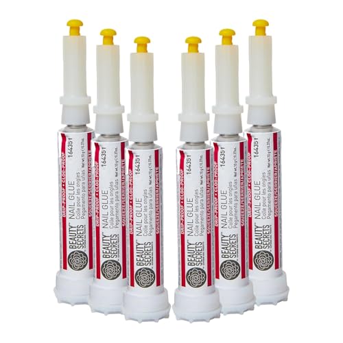 Beauty Secrets Nail Glue 6 Pack - Drip & Clog Proof, Long-Lasting, Precise Application