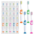 100 Pack Kids Toothbrush Soft Bristles Toddler Cute Toothbrush Bulk with Suction Cup, Includes Travel Covers, Individually Wrapped Toothbrushes for Kid Home School Daycare Camp (Penguin)