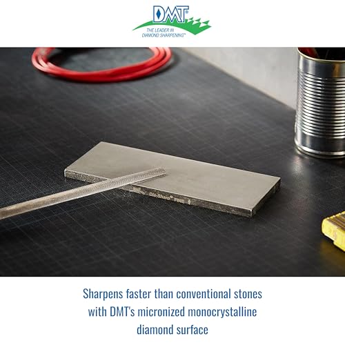 DMT Dia-Sharp Fine Bench Stone - Diamond Knife Sharpener for Kitchen & Workshop - 8x3x0.38 Inches