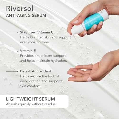 Riversol Vitamin C Brightening Serum Travel Size 1 Fl Oz for Sensitive Skin