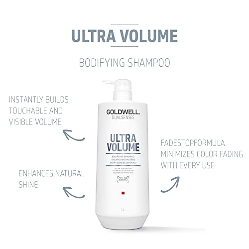Goldwell Dualsenses Ultra Volume Bodifying Shampoo 33.8 Fl Oz 1L Gentle & Color-Safe