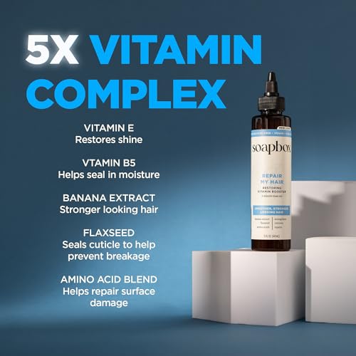 Soapbox Repairing Hair Treatment with Vitamin E, B5, Banana Extract, Flaxseed & Amino Acids - 5oz, Vegan, Paraben & Cruelty-Free Hair Booster