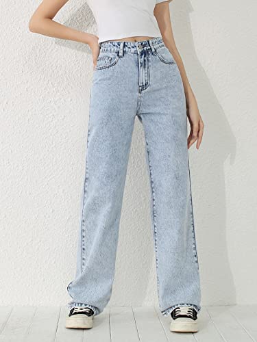 SweatyRocks Girls' Casual Light Wash Jeans - 9 Years