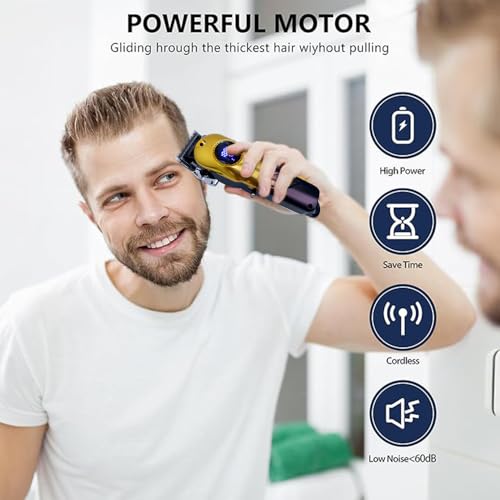 Professional Hair Clippers for Men, Cordless Hair Clippers & Hair Trimmer Set, Barber Clippers for Hair Cutting with LCD Display Clippers for Men Father