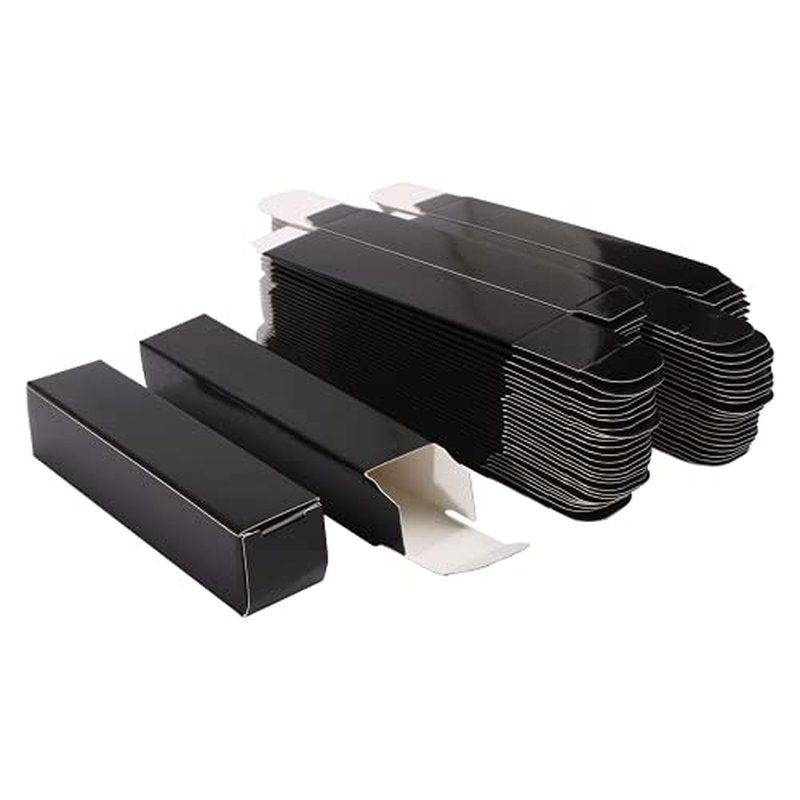 COSIDEA 50 PCS Empty Black Lip Gloss Boxes W23 xW23 xH103mm / 0.9 * 0.9 * 4.05 inch, Cosmetic Perfume/Mascara Box Packaging for Small Business Wholesale, small Kraft Paper Box Luxury Holder Wrapping