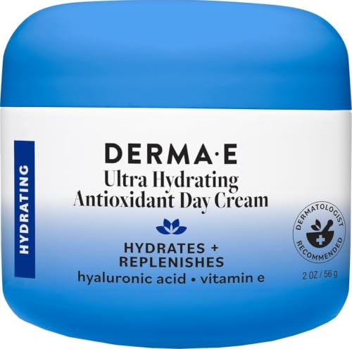 Derma E Ultra Hydrating Antioxidant Day Cream - Plumping Facial Moisturizer 2 Oz