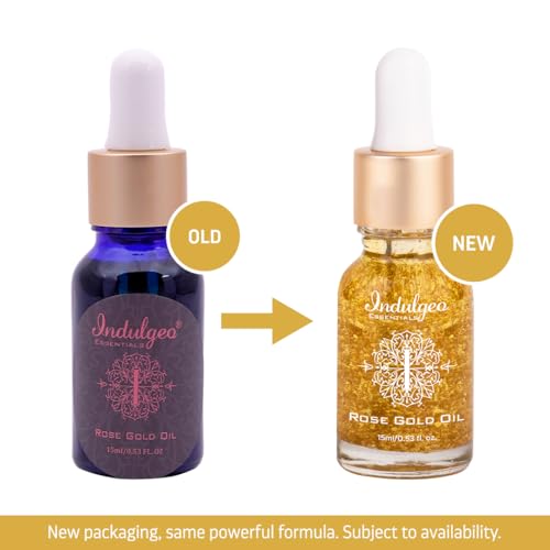 Indulgeo Essentials Rose Gold Face Oil 15ml Organic Anti-Aging Serum