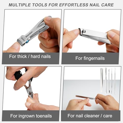 Heavy Duty Toenail Clipper Set for Seniors with Storage Case