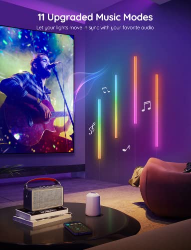 6 Pcs RGBIC Wall Lights for Gaming and Smart Home - App Voice Control