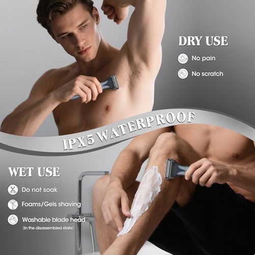 Dumite Black Manscape 6-in-1 Body & Pubic Hair Trimmer, Waterproof Men & Women Groin & Face Grooming