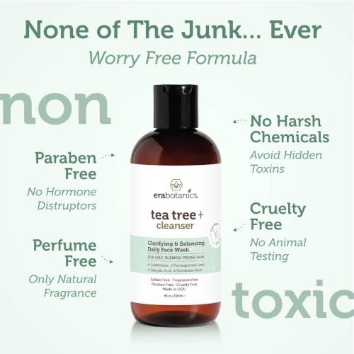 Tea Tree Oil Face Wash with Salicylic Acid for Oily Skin - Natural & Gentle Cleansing