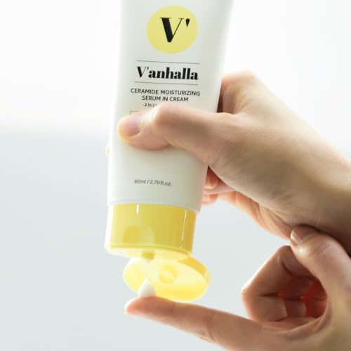 V¡¯anhalla Ceramide Moisturizing Serum in Cream 2.70fl.oz. | Vegan, Deep moisturizing, Nourishing, Glow skin. Daily facial moisturizer with Ceramide NP, 3 types of Hyaluronic acids, Panthenol