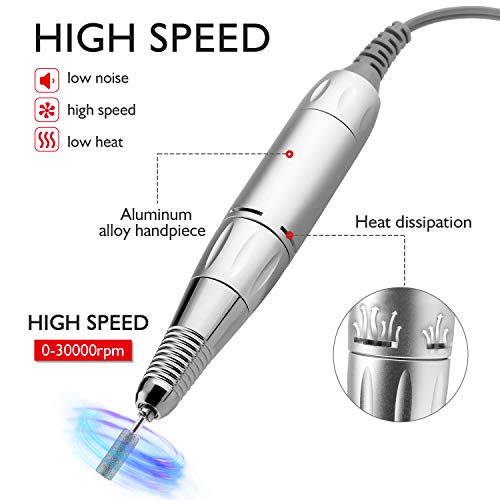 Cordless Electric Nail Drill 30000RPM Portable Manicure & Pedicure Kit