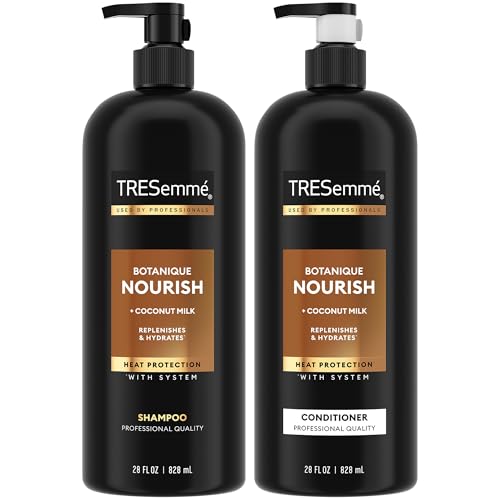 TRESemm? Shampoo and Conditioner Set, Botanique Nourish ? Anti-Frizz Hair Products with Coconut Milk & Aloe Vera, 28 Oz Ea