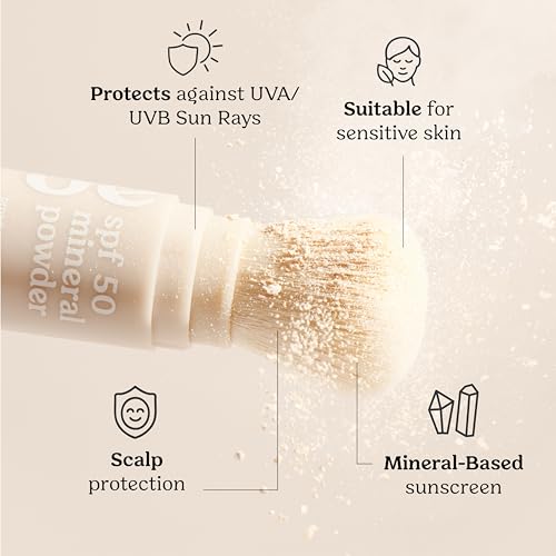 Roe Wellness- Kids SPF 50 Brush On Mineral Sunscreen Powder EWG, Reef-Friendly, Easy to Apply for Kids, Babies & Parents