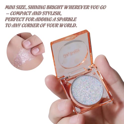 Face and Body Glitter, Makeup Paint for Eye Lip Hair, Festival Rave Accessories, Safe for Face, Easy Application & Removal, Silver