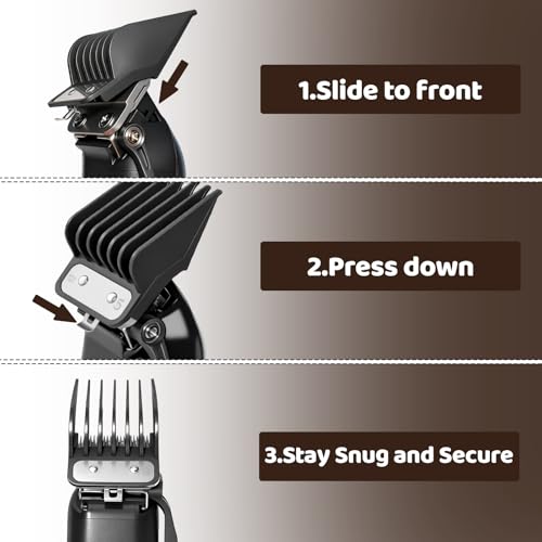 10Pcs Clipper Guards Set for Wahl Clipper Guards Set with Metal Clip£¬Professional Hair Clipper Guards Cutting Guides Compatible with Most Wahl Clippers from 1/16" to 1"(Black£©