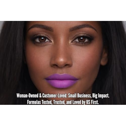 Mynena Pearl Purple Matte Lipstick - High-Pigment Buildable Color with Vitamin E | Creamy, Longwear Soft Finish | Hydrating Formula for Sensitive Skin| Anastacia | Vitamin E, Long Lasting