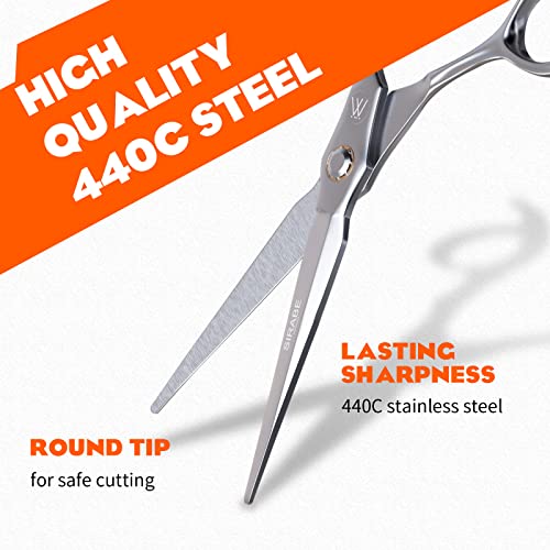 Sirabe 6.3-inch Professional Hair Cutting Scissors - Ultra Sharp Stainless Steel Barber Shears
