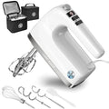 White 9-Speed Digital Hand Mixer 500W Quiet Electric Handheld Kitchen Appliance