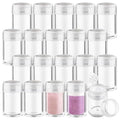 20 Pcs 10g Loose Powder Jar Plastic Refillable Face Powder Case Transparent Travel Cosmetic Container with Sifter - Clear Lid