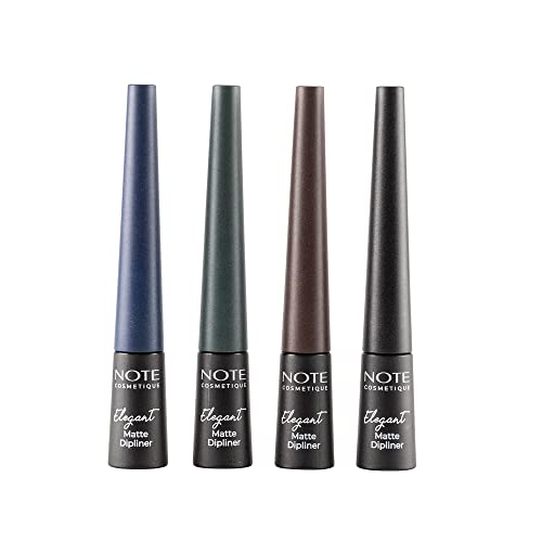 NOTE Elegant Matte Dipliner - Smudgeproof Liquid Eyeliner with Felt Tip - Waterproof Eyeliner for Precise Definition - 02-0.085 oz