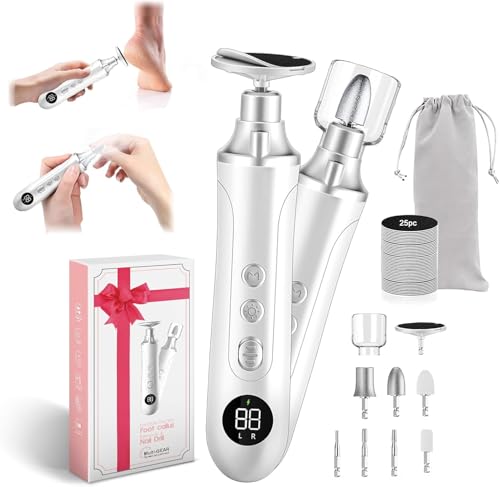 Electric Nail Drill Kit Cordless White with Pouch - Professional Pedicure Set