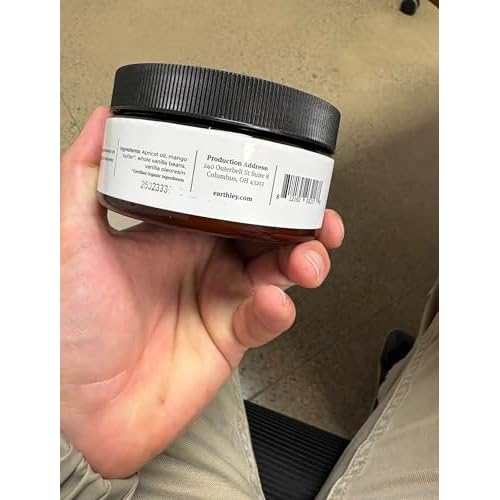 Earthley Wellness, Whipped Body Butter, Vanilla, Ultra-Hydrating & Nourishing, Softens & Soothes Dry Skin, Made with Real Vanilla Beans, Rich in Mango Butter & Apricot Oil (8oz)