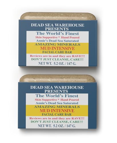 Dead Sea Mud Soap for Oily Skin - Natural Facial Cleansing Bar 2-Pack
