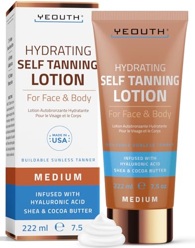 Self Tanner Lotion with Cocoa & Shea Butter for Face & Body - 7.5oz