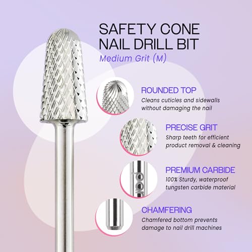 Pana 3/32" Safety Bit Nail Carbide Bit - For Electric Dremel Drill Machine (Medium, Silver)