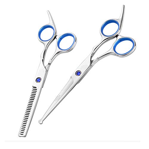 Baby Safety Hair Cutting Scissors Set - Blue Safety Round Tip Stainless Steel Bang Shears for Kids & Home