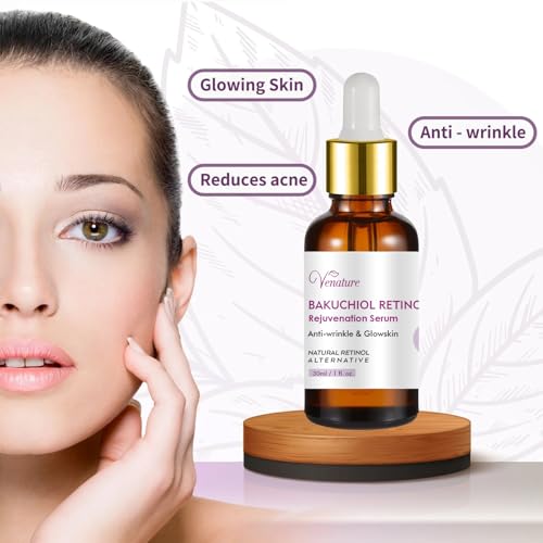 Bakuchiol Retinol Face Serum 1 Fl Oz Pack of 2 - Anti-Aging, Wrinkle Reduction