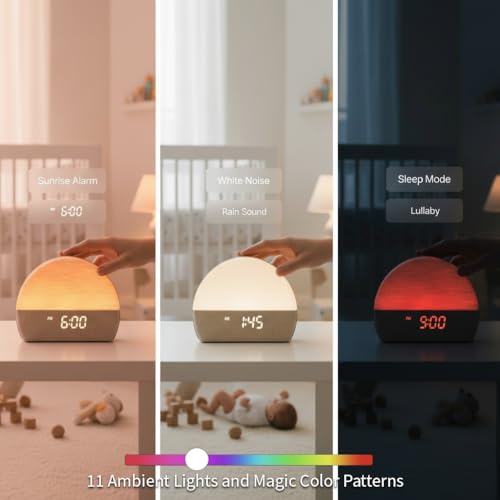 Sunrise Alarm Clock with White Noise Sound Machine, Night Light & Sleep Timer