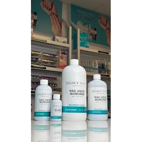 LEGACY NAILS Professional NAIL LIQUID MONOMER - MMA-Free, Acetone-Free, Low Odor Formula, Compatible with All Acrylic, Perfect for Nail Extensions, Sculpting & Overlays - 236ml / 8 FL.oz.