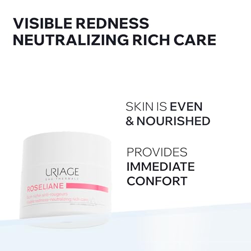 Uriage Roséliane Anti-Redness Rich Cream with Green Pearls & Shea Butter 50 mL
