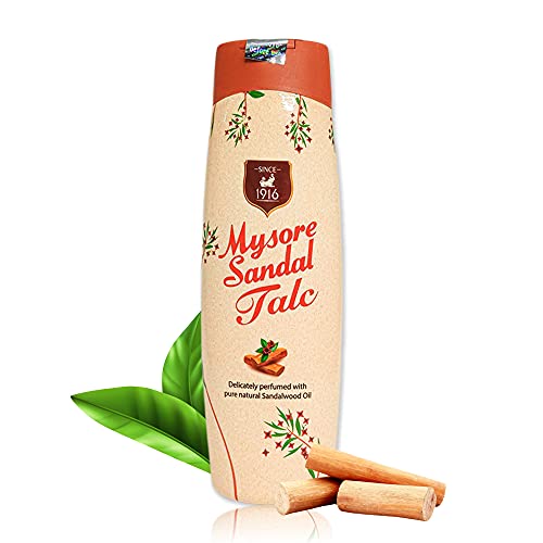 Mysore Sandal Talcum Powder 300g Powder By KSDL, 10.5 Ounces - 100% Pure Sandalwood Oil - No Harsh Chemicals (Pack of 1 - (1 X 300 Grams))