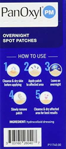 PanOxyl Overnight Acne Spot Patches 40 Count Pack of 3 | Hydrocolloid Blemish Healing