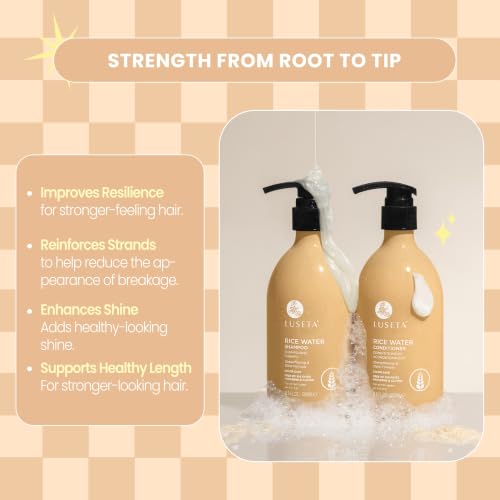 Rice Water Shampoo & Conditioner Set with Biotin - 16.9 Fl Oz Pack of 2