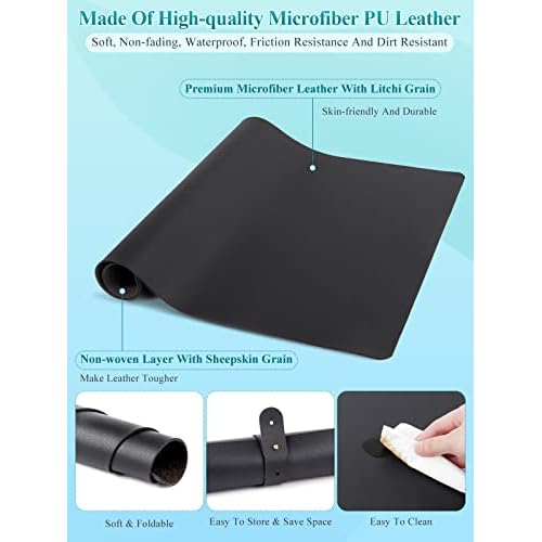 Nail Arm Rest for Acrylic Nails with Table Mat Elbow Pad, Microfiber Leather Nail Hand Elbow Rest Stand for Nails, Soft Hand Pillow Cushion Set, Sponge Nail Pillow for Salon Nail Art Tech Use (Black)